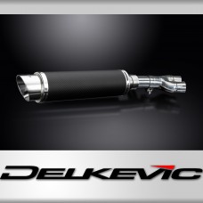 Honda NTV600 NTV650 Revere 88-89 Echappement KIT-Silencieux 350mm Rond Carbone