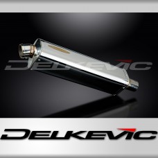 DELKEVIC Echappement-Silencieux Tri-Ovale 420mm GAUCHE Inox: Chicane Amovible