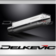DELKEVIC Echappement Silencieux-SEUL Tri-Ovale 320mm GAUCHE Inox ChicaneAmovible