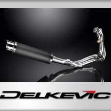 CFMOTO 650NK 16-22 DE-CAT DL10 ROND 350mm SILENCIEUX EN FIBRE DE CARBONE 2-1 SYSTEME COMPLET