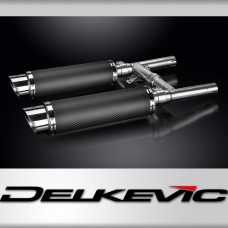 Kawasaki W650 W800 1999-2021 Echappement KIT-Silencieux 350mm Rond Carbone