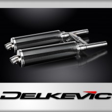 Kawasaki W650 W800 1999-2021 Echappement KIT-Silencieux 450mm Ovale Carbone