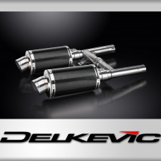 Kawasaki W650 W800 1999-2021 Echappement KIT-Silencieux 225mm Ovale Carbone