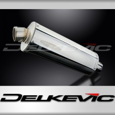 Delkevic Moto Silencieux 350mm Ovale Inox Avec Des Sangle