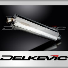 Delkevic Moto Silencieux 450mm Ovale Inox Avec Des Sangle