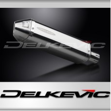Delkevic Moto Silencieux 320mm Tri-Ovale Inox Avec Des Sangle